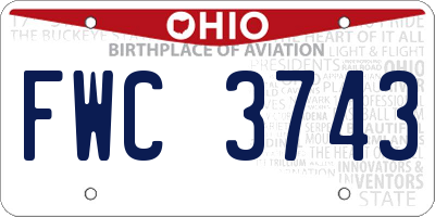 OH license plate FWC3743
