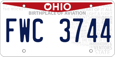 OH license plate FWC3744
