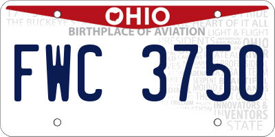 OH license plate FWC3750