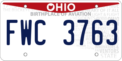 OH license plate FWC3763