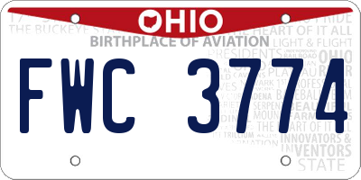 OH license plate FWC3774