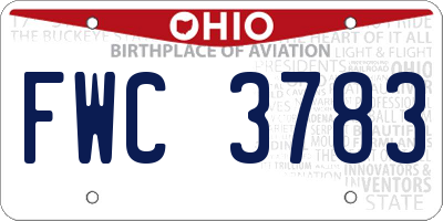 OH license plate FWC3783