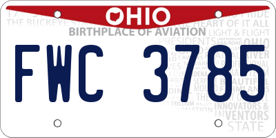 OH license plate FWC3785