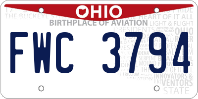 OH license plate FWC3794