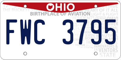 OH license plate FWC3795