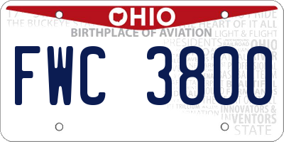 OH license plate FWC3800