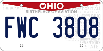 OH license plate FWC3808