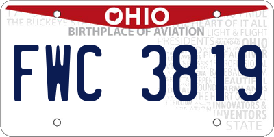 OH license plate FWC3819