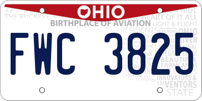 OH license plate FWC3825