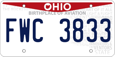 OH license plate FWC3833