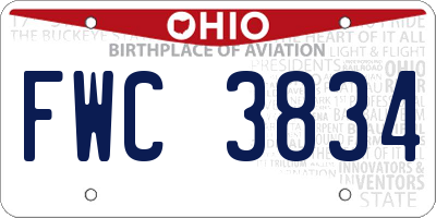 OH license plate FWC3834