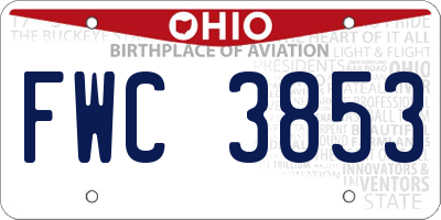 OH license plate FWC3853
