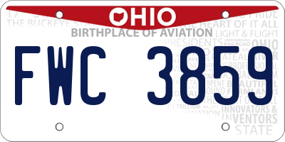 OH license plate FWC3859