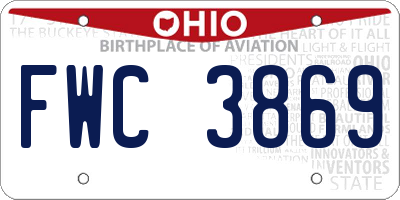 OH license plate FWC3869
