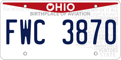 OH license plate FWC3870