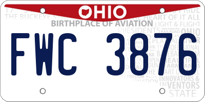 OH license plate FWC3876