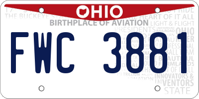 OH license plate FWC3881