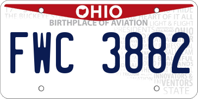 OH license plate FWC3882