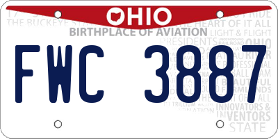 OH license plate FWC3887