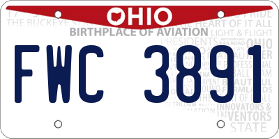 OH license plate FWC3891