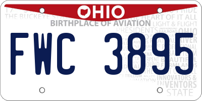 OH license plate FWC3895