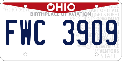 OH license plate FWC3909