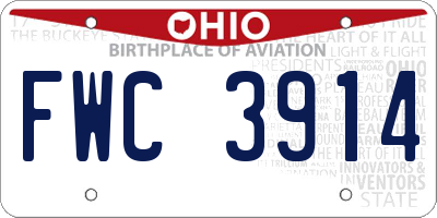 OH license plate FWC3914
