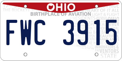 OH license plate FWC3915