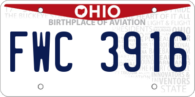 OH license plate FWC3916