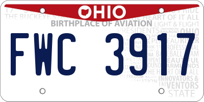 OH license plate FWC3917