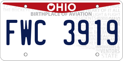 OH license plate FWC3919