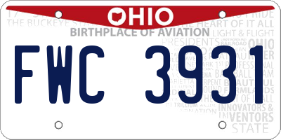 OH license plate FWC3931