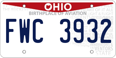 OH license plate FWC3932