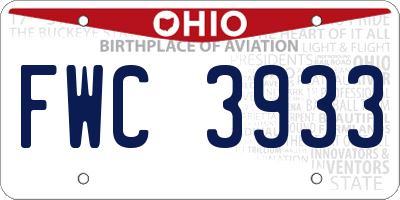 OH license plate FWC3933