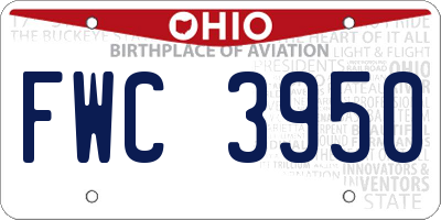 OH license plate FWC3950