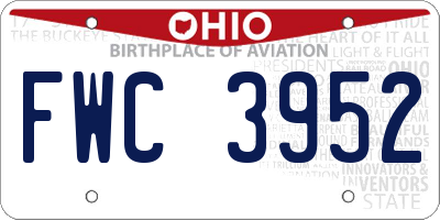 OH license plate FWC3952