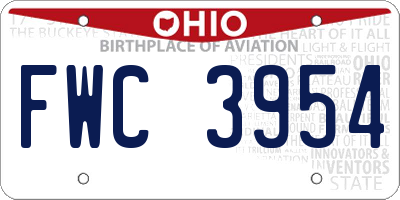 OH license plate FWC3954