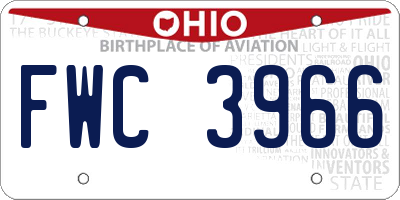 OH license plate FWC3966