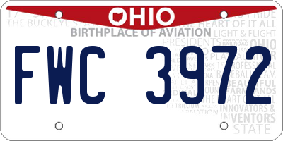 OH license plate FWC3972