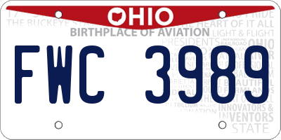 OH license plate FWC3989