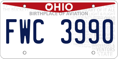 OH license plate FWC3990
