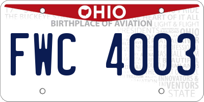 OH license plate FWC4003