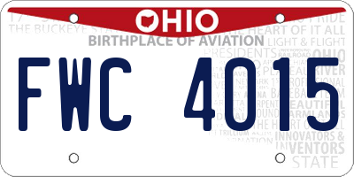 OH license plate FWC4015