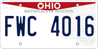 OH license plate FWC4016