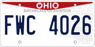 OH license plate FWC4026