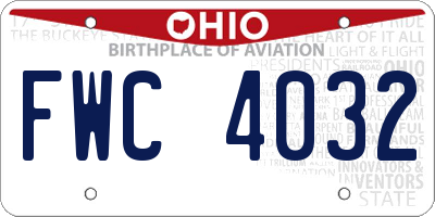 OH license plate FWC4032