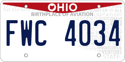 OH license plate FWC4034