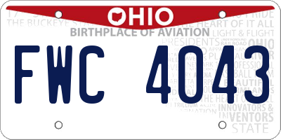 OH license plate FWC4043