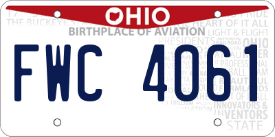 OH license plate FWC4061