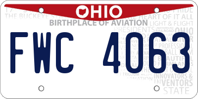 OH license plate FWC4063